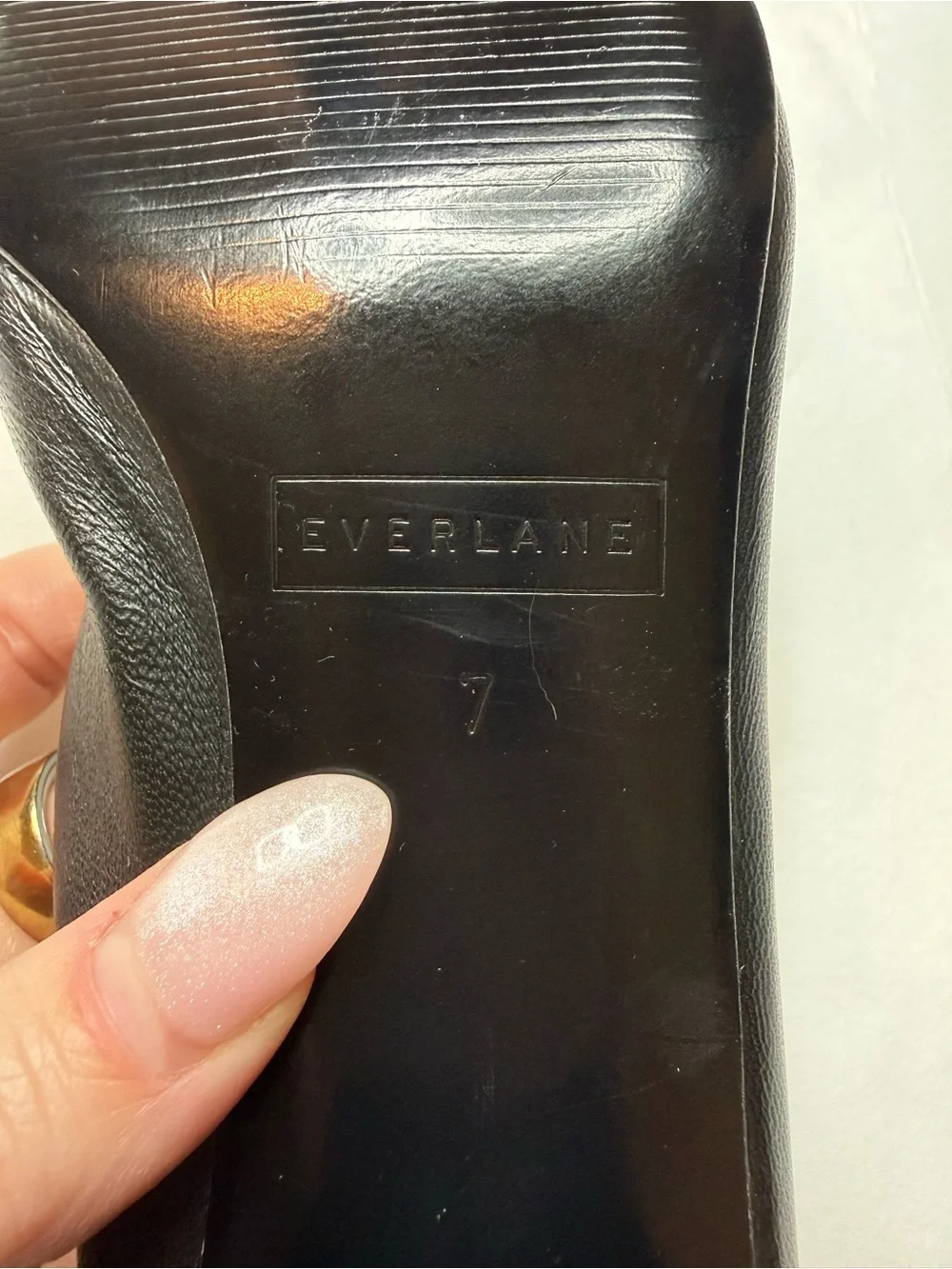 Everlane The Day Heel Black Leather Shoes Size 7 Minimal Classic NWOB Chic - Picture 7 of 9